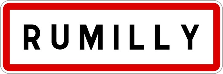 Panneau entrée ville agglomération Rumilly / Town entrance sign Rumilly