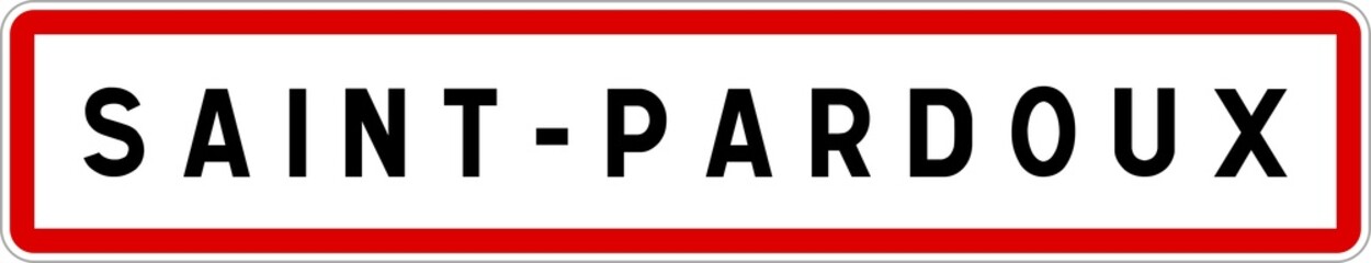 Panneau entrée ville agglomération Saint-Pardoux / Town entrance sign Saint-Pardoux