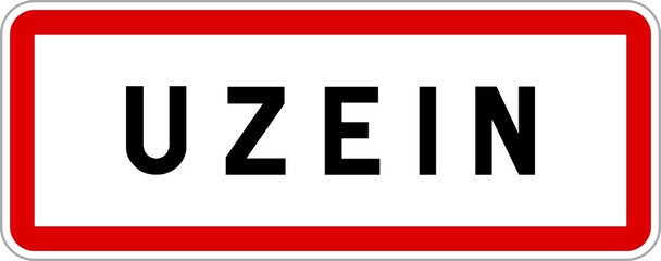 Panneau entrée ville agglomération Uzein / Town entrance sign Uzein