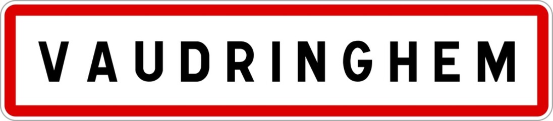 Obraz premium Panneau entrée ville agglomération Vaudringhem / Town entrance sign Vaudringhem
