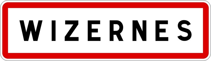 Panneau entrée ville agglomération Wizernes / Town entrance sign Wizernes