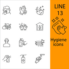 Hygiene icons set . Hygiene pack symbol vector elements for infographic web