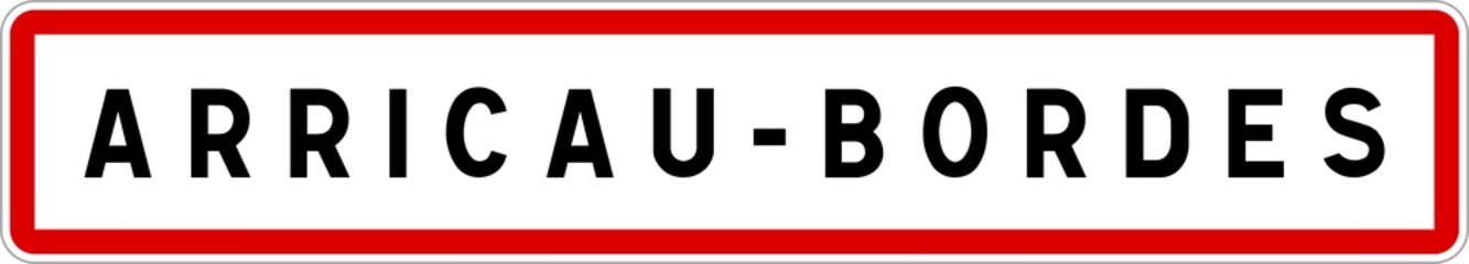 Panneau entrée ville agglomération Arricau-Bordes / Town entrance sign Arricau-Bordes