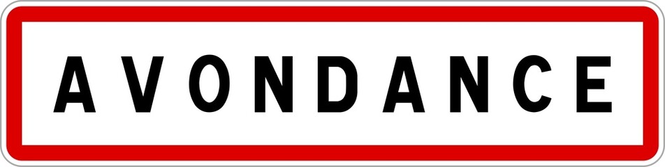 Panneau entrée ville agglomération Avondance / Town entrance sign Avondance