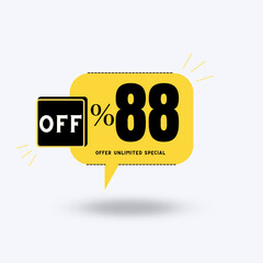 88%Unlimited special offer (with yellow balloon and shadow with discount)