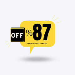 87%Unlimited special offer (with yellow balloon and shadow with discount)