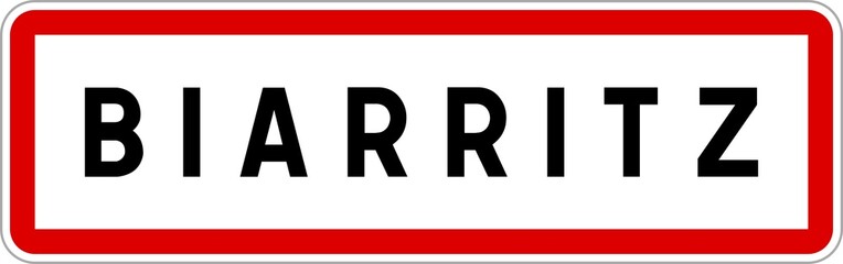 Panneau entrée ville agglomération Biarritz / Town entrance sign Biarritz
