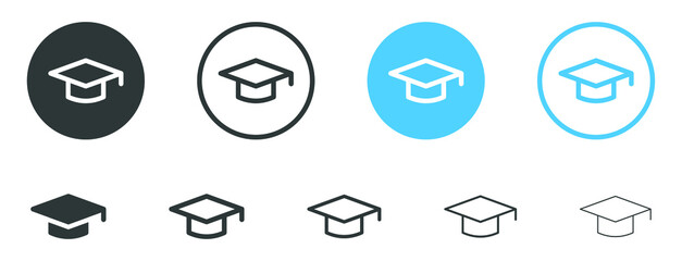 graduate cap icon. education icons. graduation hat icon