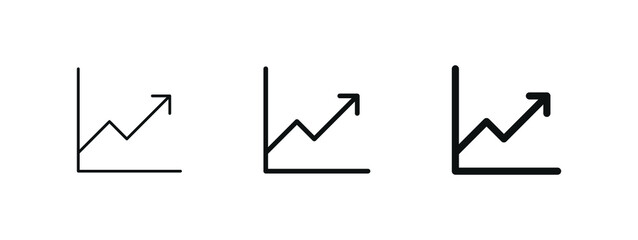 Fototapeta premium arrow increase icon, growing graph symbol - Increasing growth arrow icon, up arrows symbols in filled, thin line, outline and stroke style for apps and website 