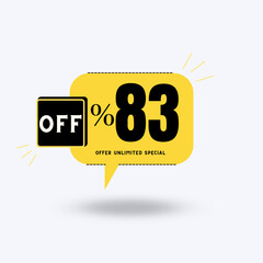 83%Unlimited special offer (with yellow balloon and shadow with discount)