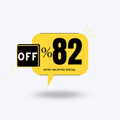 82%Unlimited special offer (with yellow balloon and shadow with discount)