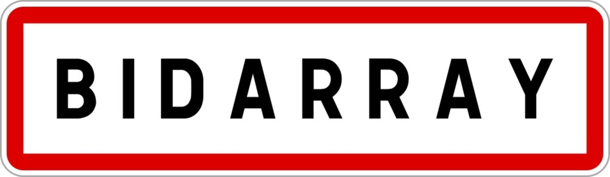 Panneau entrée ville agglomération Bidarray / Town entrance sign Bidarray