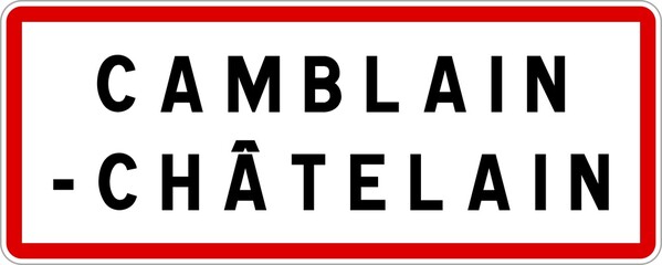 Panneau entrée ville agglomération Camblain-Châtelain / Town entrance sign Camblain-Châtelain