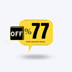 77%Unlimited special offer (with yellow balloon and shadow with discount)
