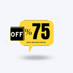 75%Unlimited special offer (with yellow balloon and shadow with discount)