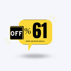61%Unlimited special offer (with yellow balloon and shadow with discount)