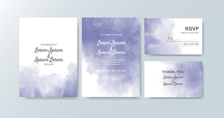 Wedding invitation with abstract watercolor background