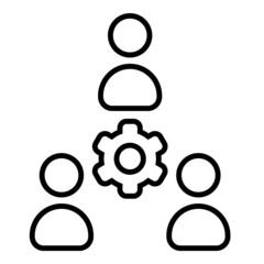 User Group Support Service Flat Icon Isolated On White Background