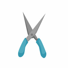 gardening scissors. Gardening and gardening tools. Vector cartoon illustration