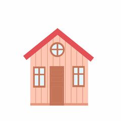 Country house. Vector cartoon illustration.