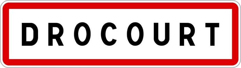 Panneau entr&eacute;e ville agglom&eacute;ration Drocourt / Town entrance sign Drocourt