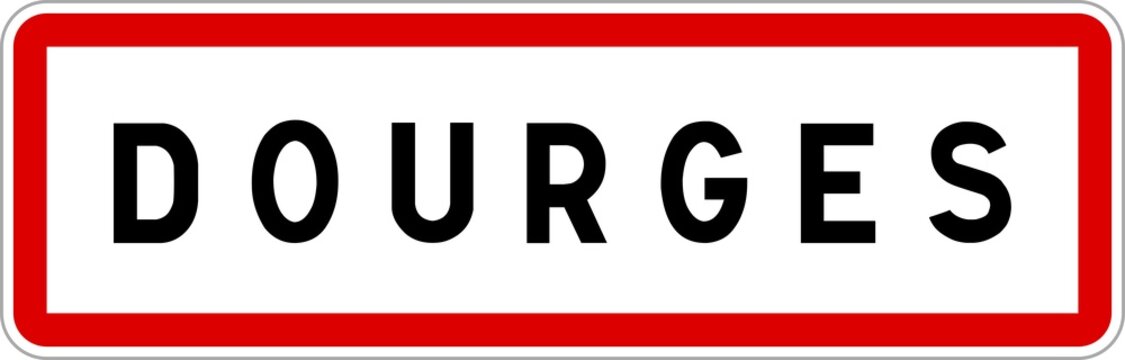 Panneau entrée ville agglomération Dourges / Town entrance sign Dourges