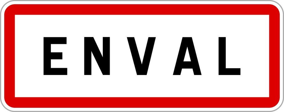 Panneau entr&eacute;e ville agglom&eacute;ration Enval / Town entrance sign Enval