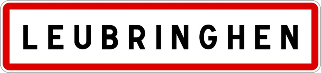 Panneau entrée ville agglomération Leubringhen / Town entrance sign Leubringhen