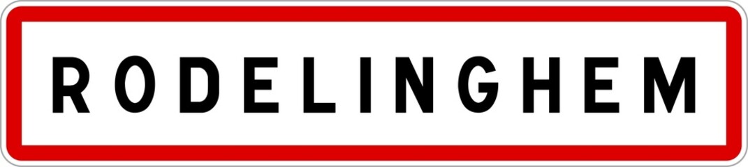 Panneau entrée ville agglomération Rodelinghem / Town entrance sign Rodelinghem