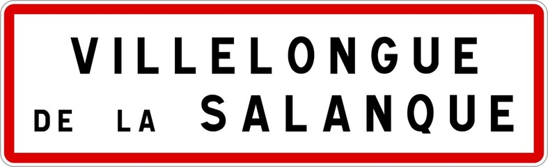 Panneau entrée ville agglomération Villelongue-de-la-Salanque / Town entrance sign Villelongue-de-la-Salanque