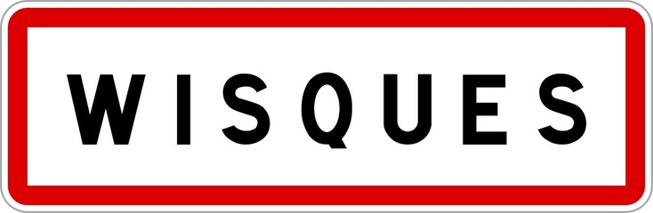 Panneau entrée ville agglomération Wisques / Town entrance sign Wisques