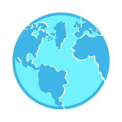 Spherical surface of Earth semi flat color vector object. Full sized item on white. Geographical exploration. Spherical object. Simple cartoon style illustration for web graphic design and animation