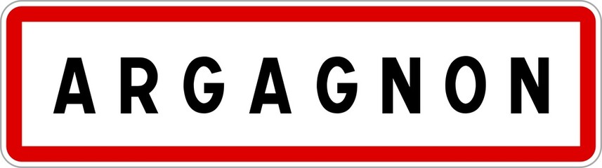 Panneau entrée ville agglomération Argagnon / Town entrance sign Argagnon