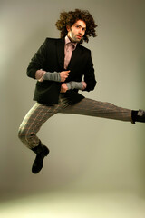 Fashion Model Posing, Kicking Studio