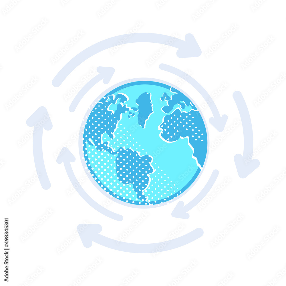Poster globalization process semi flat color vector object. surface of earth. global connection. full sized