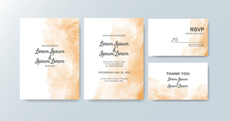 Wedding invitation with abstract watercolor background