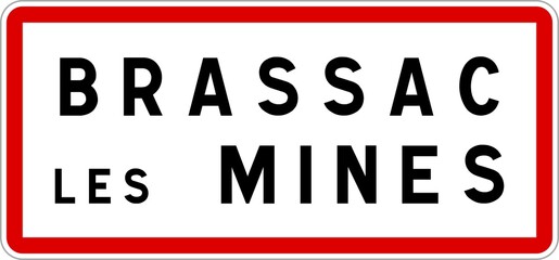 Panneau entrée ville agglomération Brassac-les-Mines / Town entrance sign Brassac-les-Mines