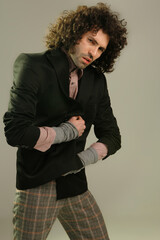 Fashion Model Posing, And  and Acting Confident In Studio