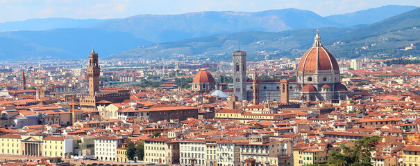 Fototapeta na wymiar Florence City in tuscany Region in Central of Italy and the big Dome of the Cathedral