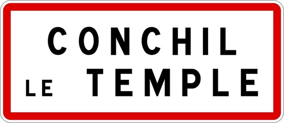 Panneau entrée ville agglomération Conchil-le-Temple / Town entrance sign Conchil-le-Temple