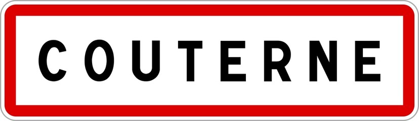 Panneau entrée ville agglomération Couterne / Town entrance sign Couterne