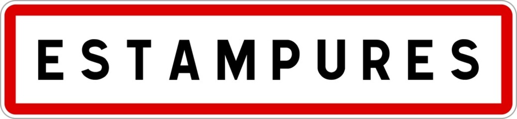 Panneau entrée ville agglomération Estampures / Town entrance sign Estampures