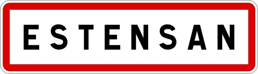 Panneau entrée ville agglomération Estensan / Town entrance sign Estensan