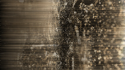 Obraz premium Golden Sorting Pixels Background