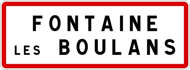 Panneau entrée ville agglomération Fontaine-lès-Boulans / Town entrance sign Fontaine-lès-Boulans