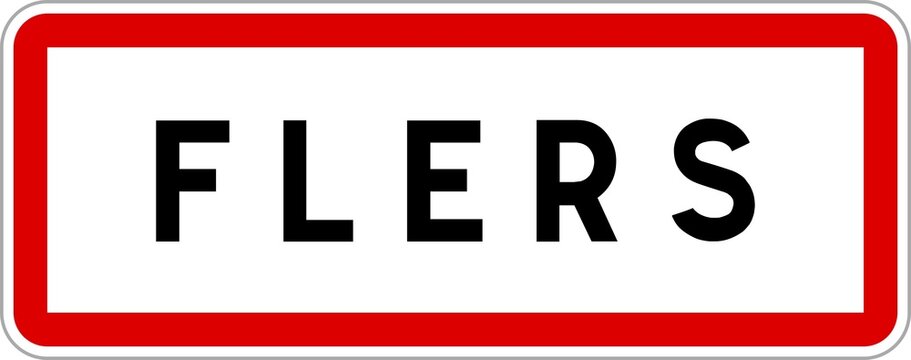 Panneau entr&eacute;e ville agglom&eacute;ration Flers / Town entrance sign Flers