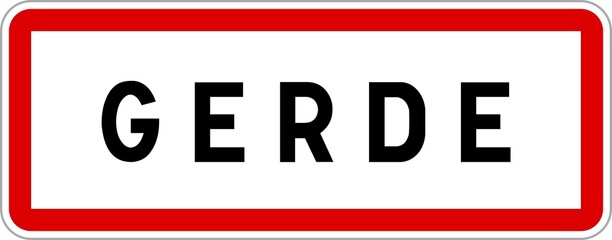 Panneau entrée ville agglomération Gerde / Town entrance sign Gerde