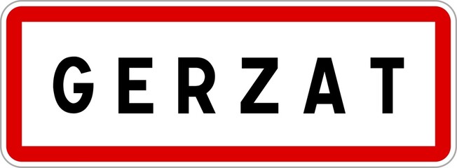 Panneau entrée ville agglomération Gerzat / Town entrance sign Gerzat