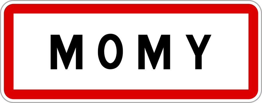 Panneau entr&eacute;e ville agglom&eacute;ration Momy / Town entrance sign Momy