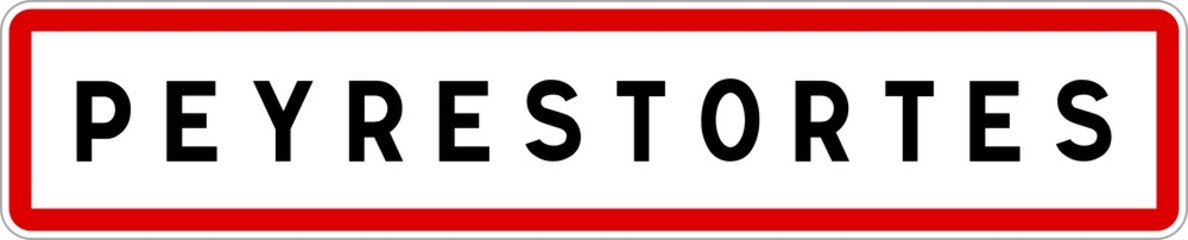 Panneau entrée ville agglomération Peyrestortes / Town entrance sign Peyrestortes